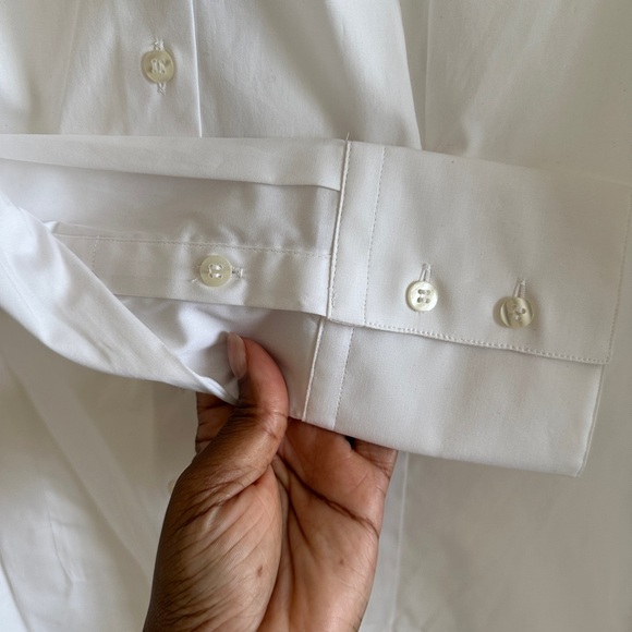 NWT Hawes & Curtis Fitted Vintage White Button Down Blouse Sz UK 14 - Picture 9 of 12